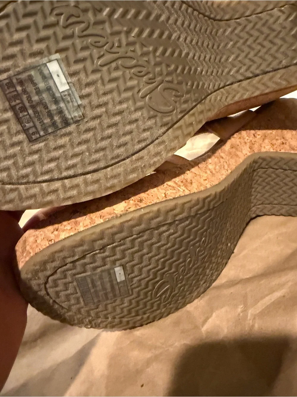 Skechers Women's Tan Strappy Elastic Back Sandals